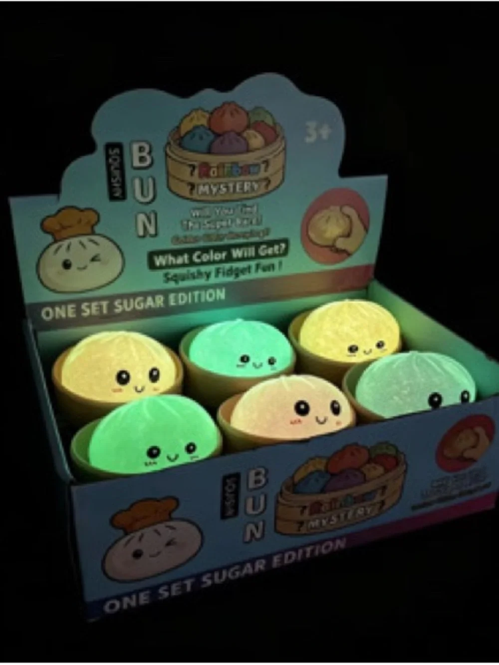 Glowing Squishy Bun Set - Green Glow